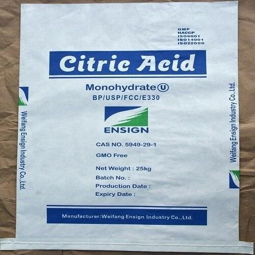 bulk  food grade Citric Acid Monohydrate Anhydrouse ttca weifang ensign BP98 chinese manufacturer supplier e330