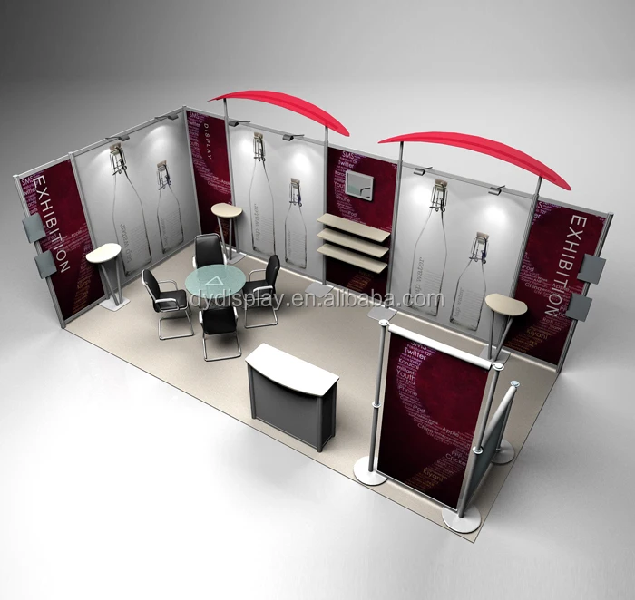 Portable custom make exhibition booth stand slatwall display stand