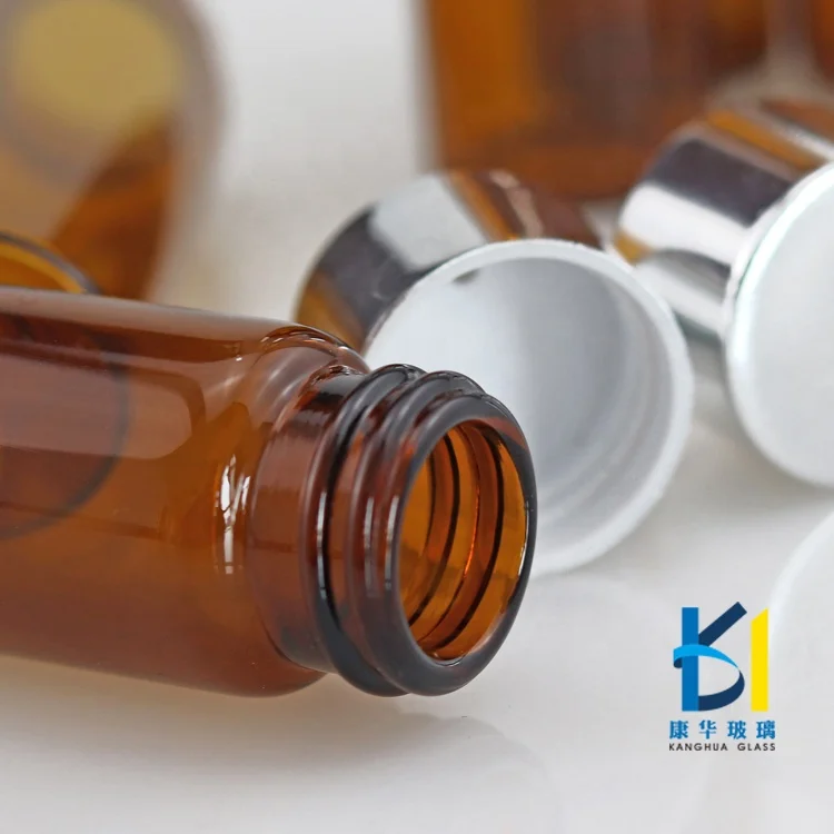 Best Sell Vial Bottle  5 ml 8 ml 10 ml 12 ml 15 ml Amber Empty Glass Bottles With Aluminum Screw Cap