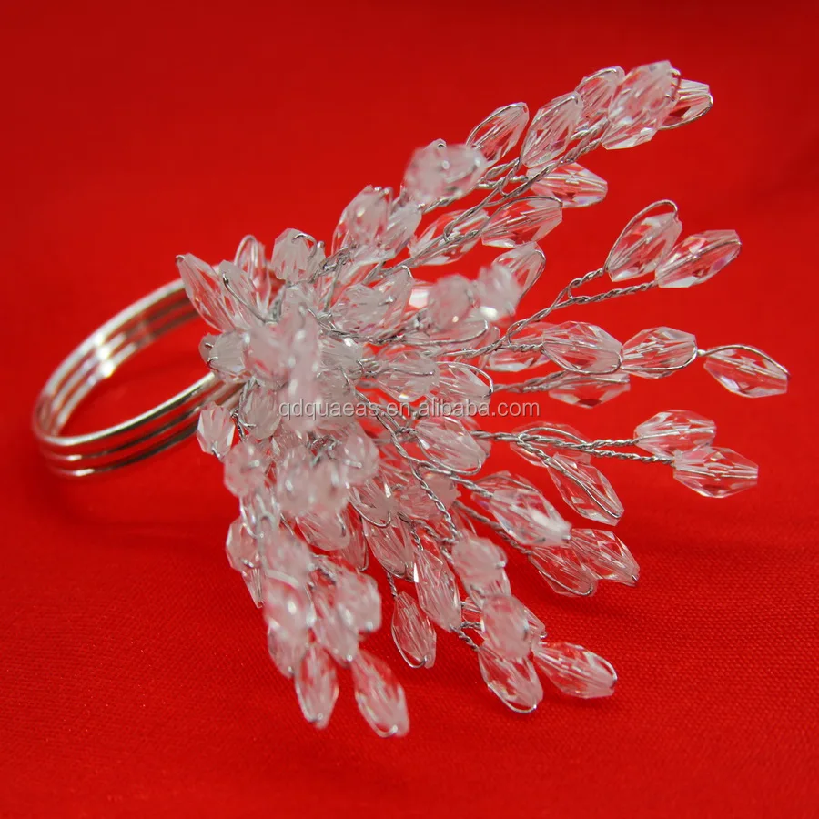 Кольцо для салфеток с хрустальными бусинами и цветами для свадебного украшения, держатель для салфеток с цветком,