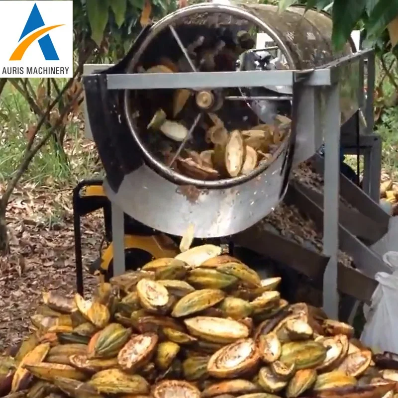 High quality fresh cocoa pod shelling cracking machine cocoa pod husker
