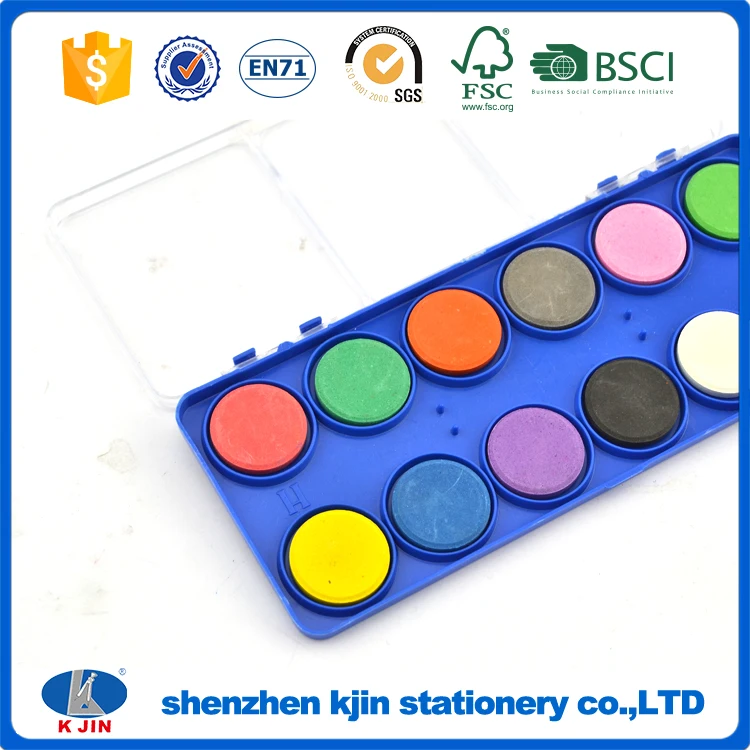 
transparent box packing solid 12colors drawing dry paint 