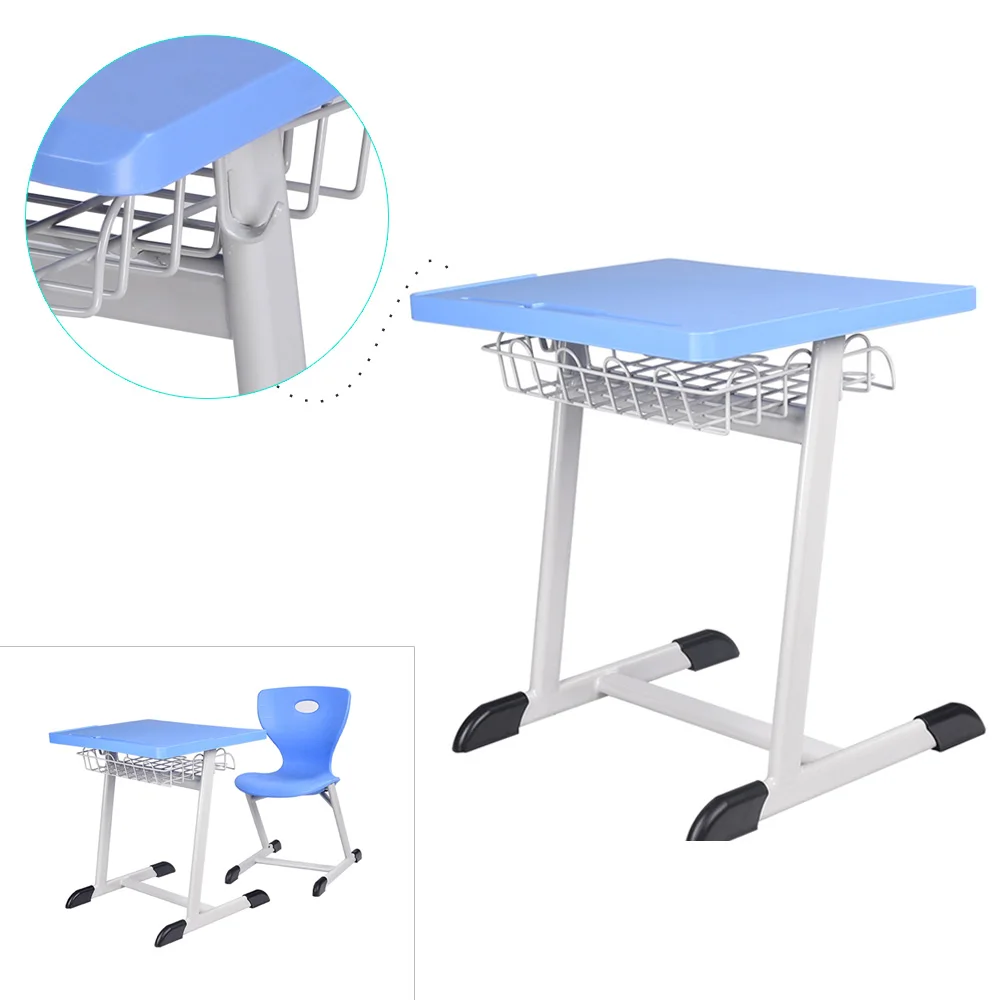 Nursery plastic student furniture set school desk and chair