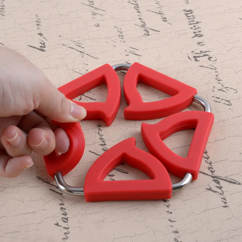 Kitchen gadgets heat resistant silicone pad Hot Pot Holder stainless steel silicone insulation pad