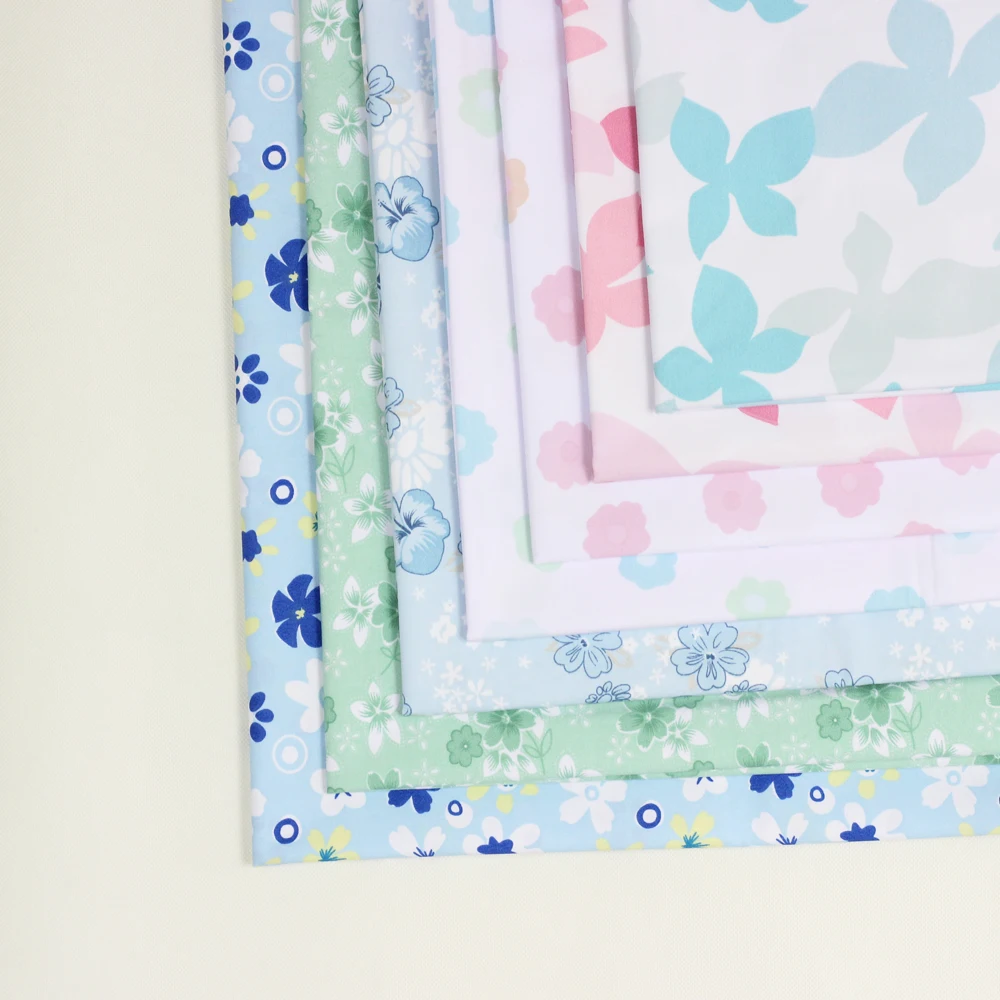 
print green blue flower T/C 65/35 23*23 104*61 plain poplin fabric of clothing 