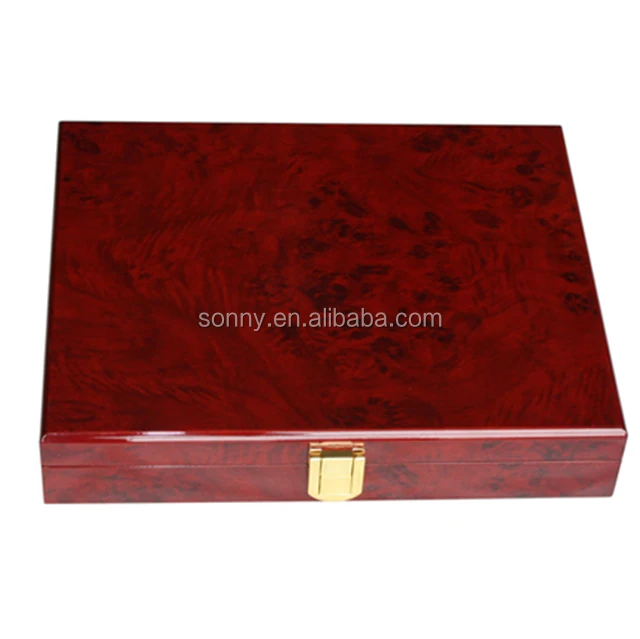 Luxury Glossy Lacquered Wooden Coin Box Medal Box Badge Display Box