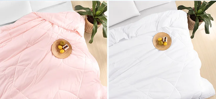 Hom Luxury Design cotton satin cover Tussah silk quilt