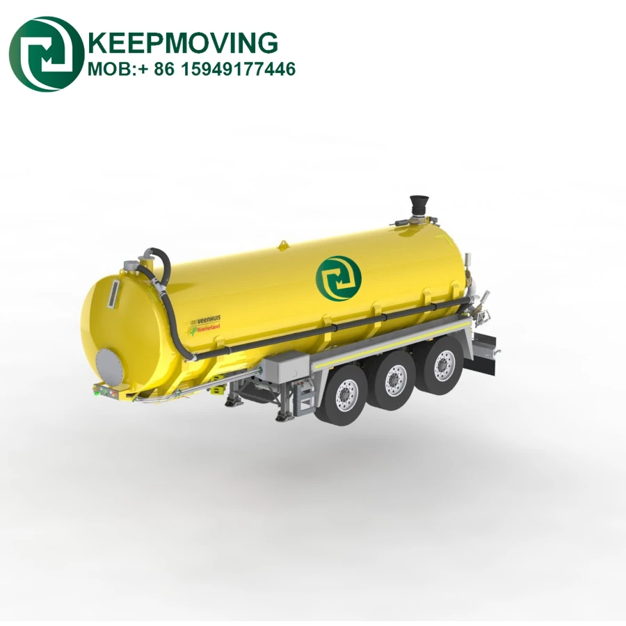 2-axle 20CBM Vacuum Sewage Semi Trailer