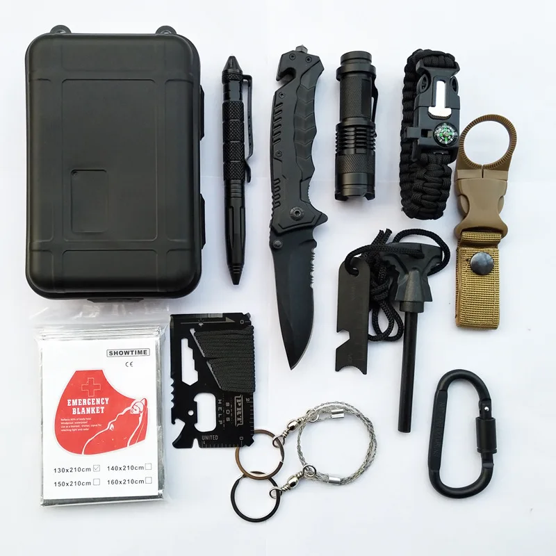 2019 Amazon FBA Quality survival kit with 12 different multitools first aid kit for outdoor survival kit
