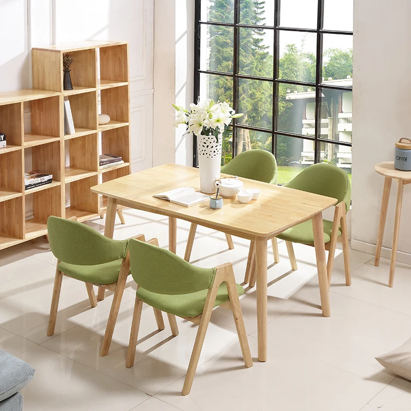 Nordic Style dining chair with fabric cushion wooden chairs