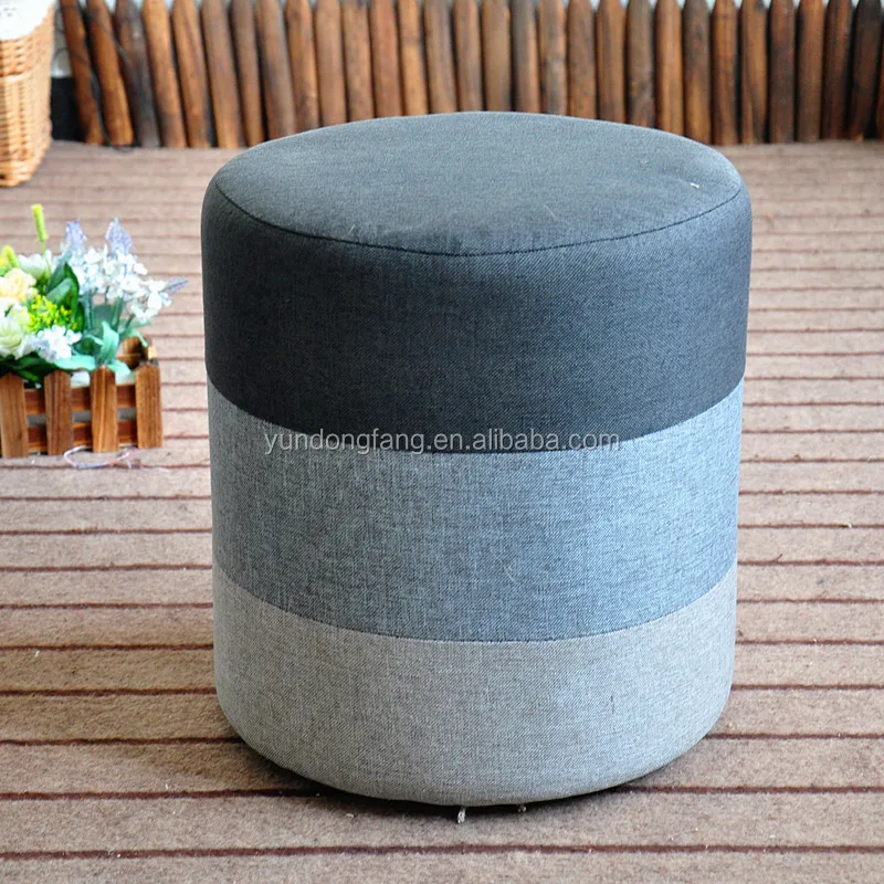 Wholesale home furniture velvet sitting pouf ottoman / fabric upholstery foot rest stool