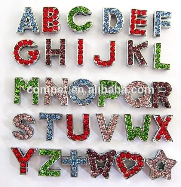 All Sufficient Polished High Quality personalized Zinc Alloy Metal DIY Plain slide alphabet letters