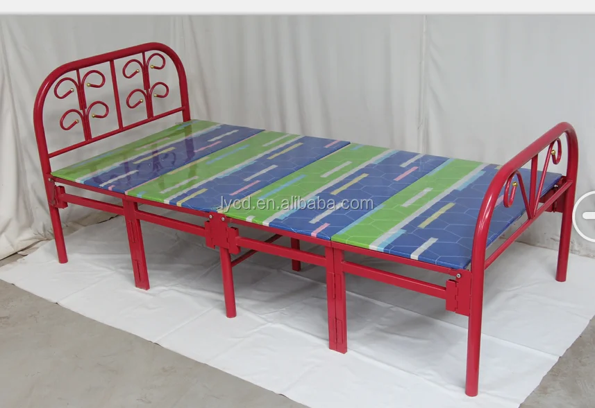 Metal Material cheap iron General Use hotel rollaway folding single  beds for sale