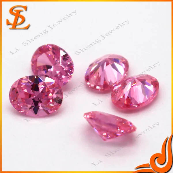 компании wuzhou горячая продажа необработанные драгоценные камни овальной формы розовый свободный кубический цирконий в продаже