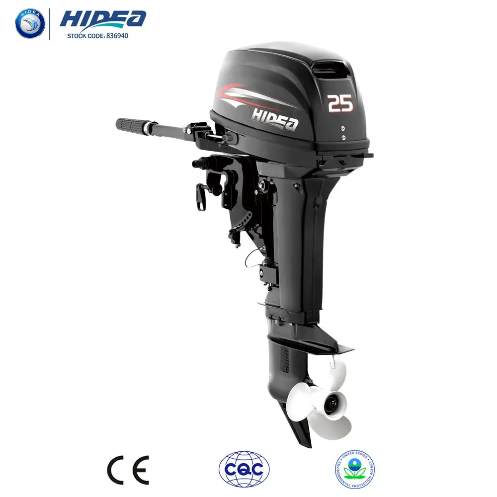 Hidea 2 stroke 25hp outboard motor/outboard engine/boat engine made in China Rear control Long shaft