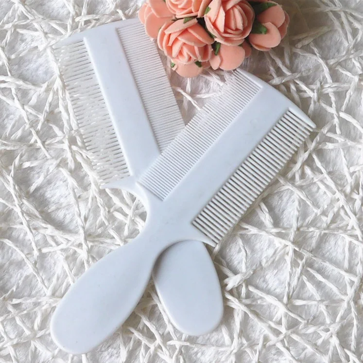 Оптовая продажа, школьный детский двухсторонний пластиковый гребень с длинной ручкой, гребень для вшей и Nit с густыми грубыми зубцами