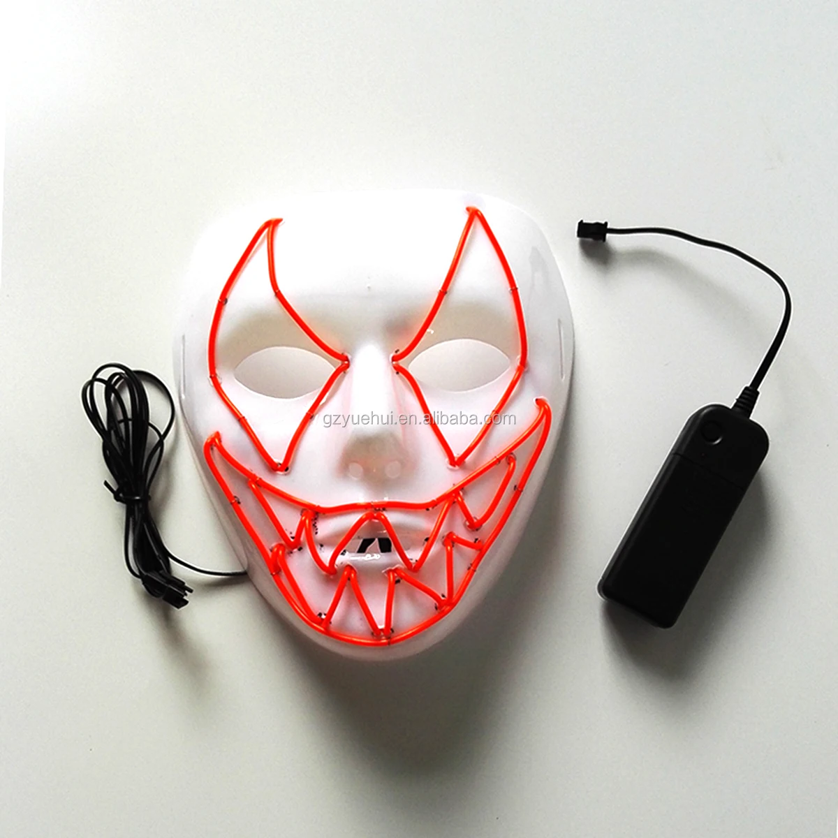 NEW Design DC-3V EL wire Jagged smile Mask Carnival terror Mask glowing Festival LED Glowing Party Halloween Flash Mask Supplies
