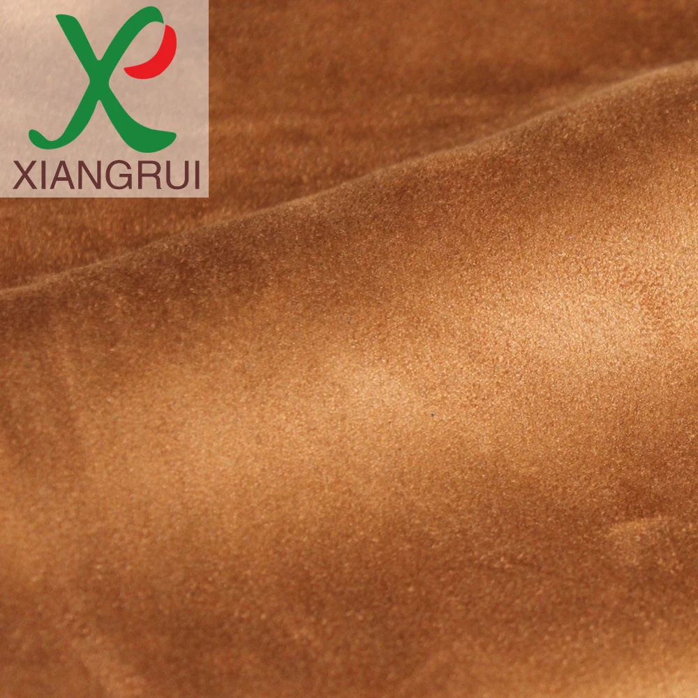 Hand feel as real leather super soft garment leather with warp double faced microfiber suede fabric