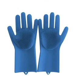 Magic Heat resistant kitchen  dish  scrubbing scrubber brush  Silicone washing gloves