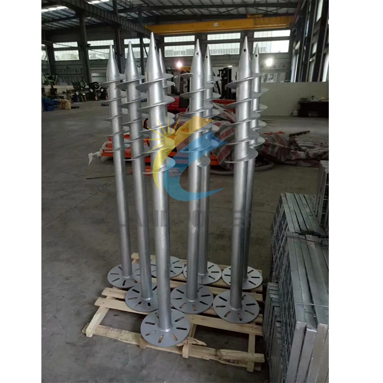 Ground Screw Solar Mounting System Galvanized Ground Screw Anchor in Pole Base