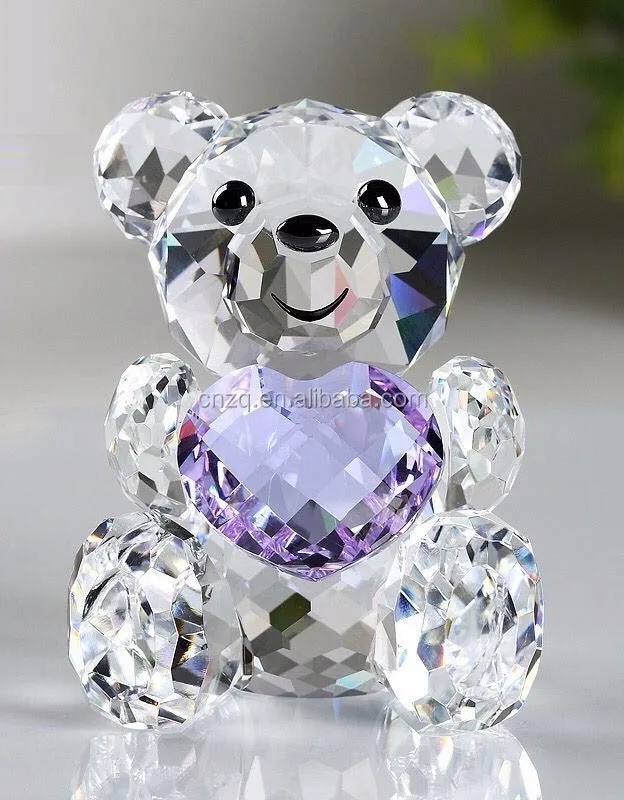Wholesale Cheap Transparent Crystal Acrylic Crafts Home Decoration Gift Bear