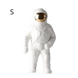 unique design white and gold ceramic flower astronaut  vase for home decor
