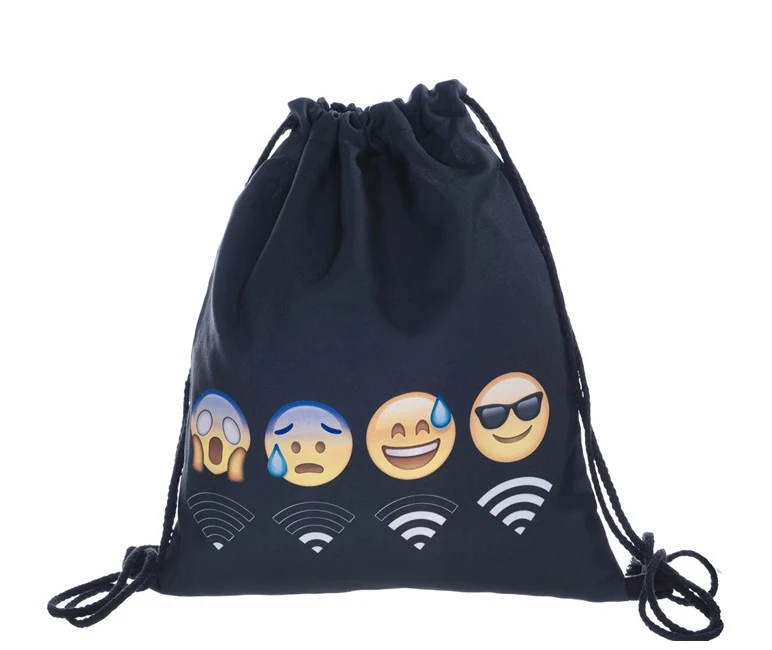 210D polyester backpack  sublimation printed promotional drawstring bag oem