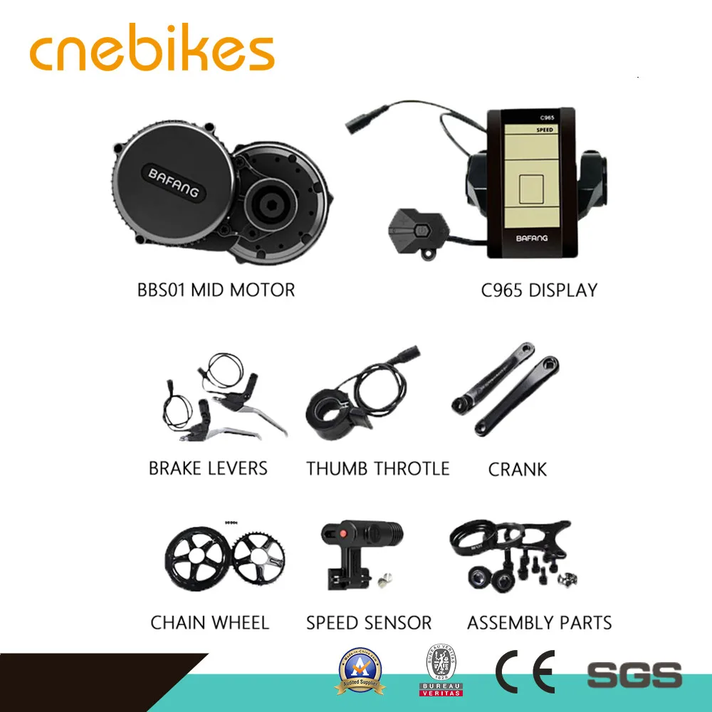 High Quality 8fun Bafang BBS02 48v 500w Mid Central Crank Motor Electric Bicycle Bike Conversion Kit 750w Tricycle 48v,48v 68mm