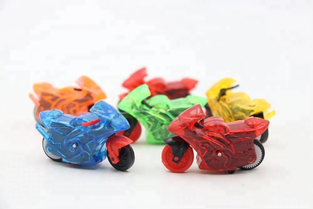 Transparent colors of pull back motorcycle toys capsule toy for chocolate surprise egg 2018