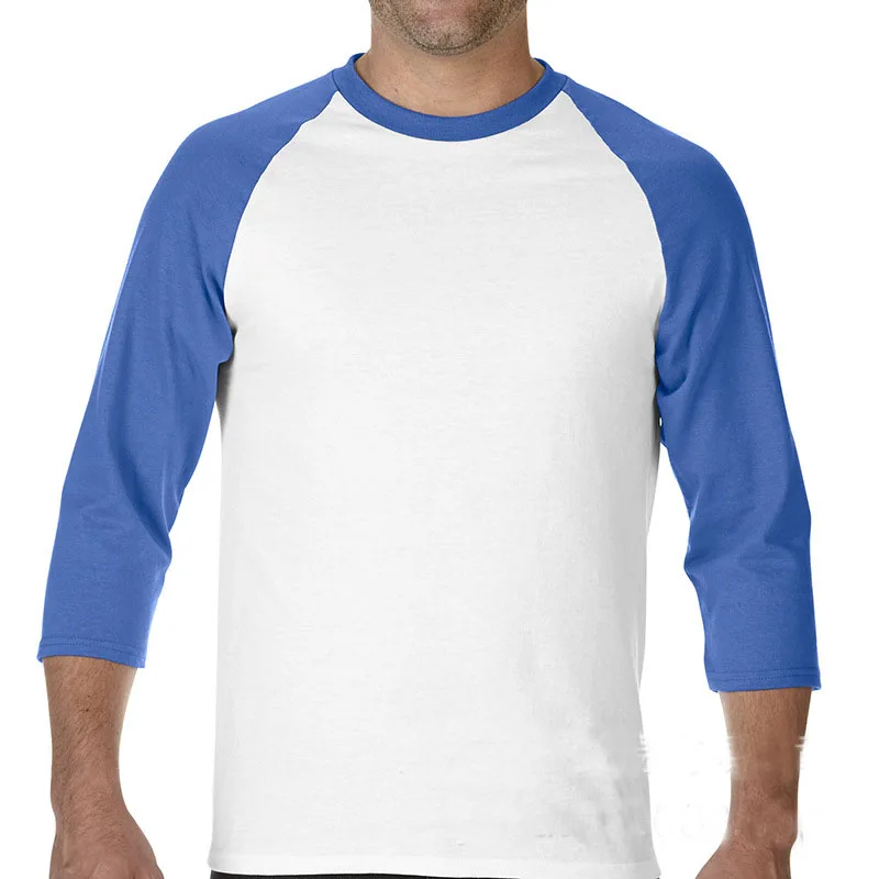 Custom logo design men t-shirt blank plain wholesale raglan sleeve t shirt