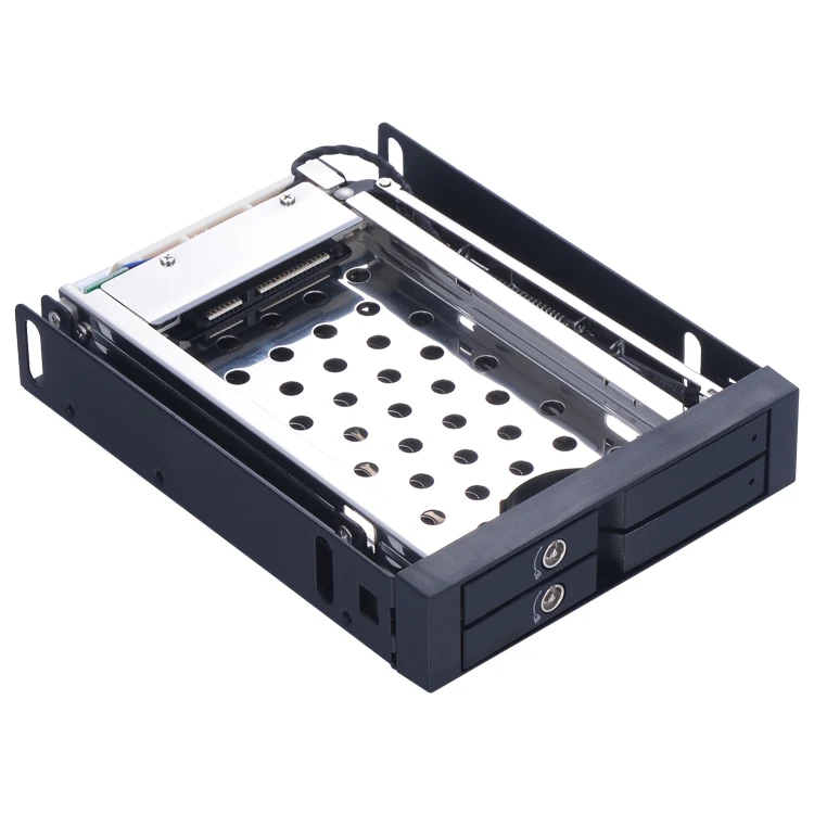 Unestech Hot Swap 2.5 to 3.5 Floppy Bay SATA Adapter Aluminum Hdd Mobile Rack