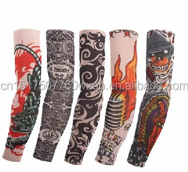 
Tattoo Printed Sleeves Cycling Arm Sleeves Sun UV Protective Arm Warmers for Outdoor 