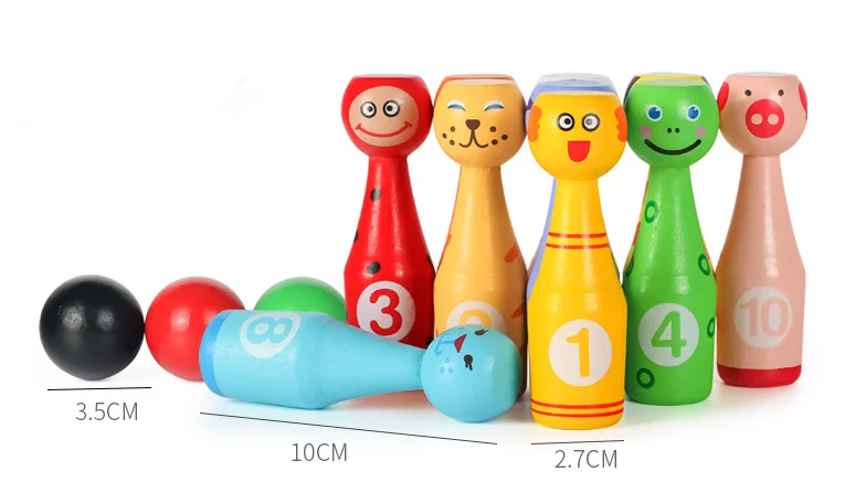 Skittles Children 2019 Hot Product Wooden Bowling Set Toy