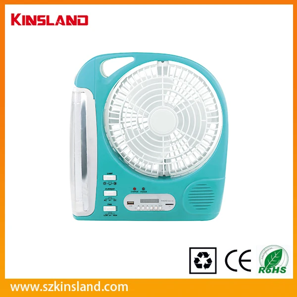 Hot sale 8' Multifunction Rechargeable Fan with LED Light FM Radio