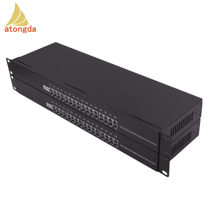 64port pcm multiplexer Telephone  phone line to fiber optic transmitter system