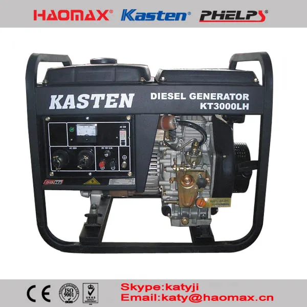 Однофазный дизельный генератор HM3000LH с открытым воздушным охлаждением, 2 кВт, 3 кВА, 50 Гц, 60 Гц
