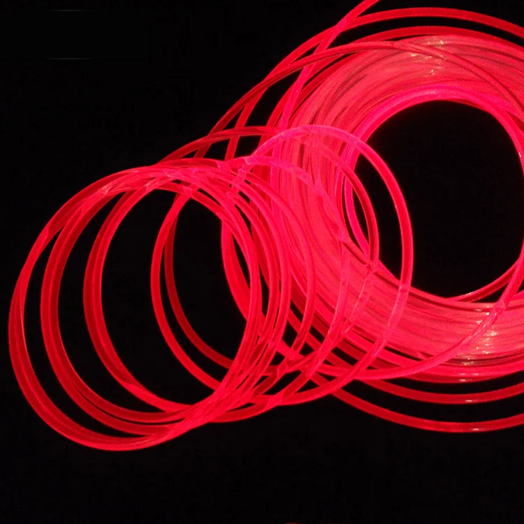 3mm polymer side glow fiber optic light cable for toys or home decoration