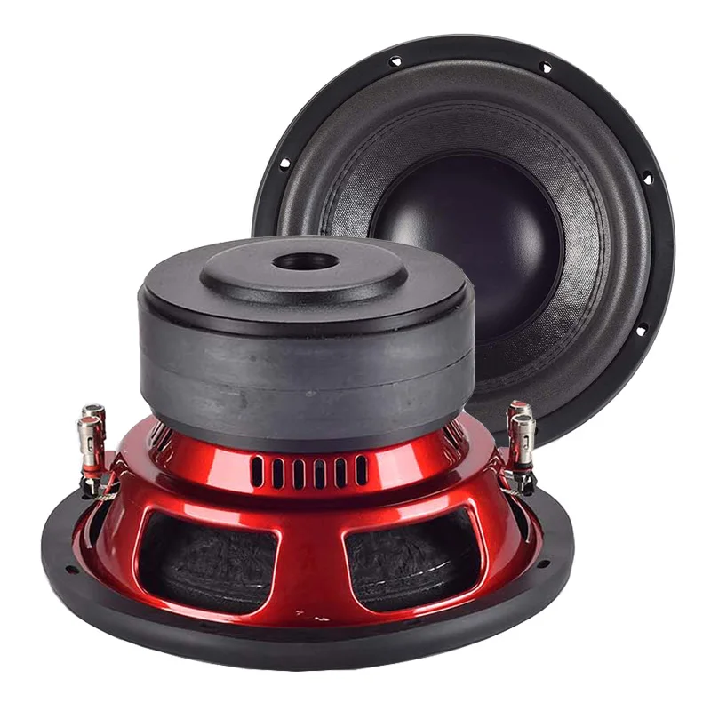 jld factory 600 watts car audio Y35 ferrite magnet subwoofer 12 inch with red glossy steel  frame