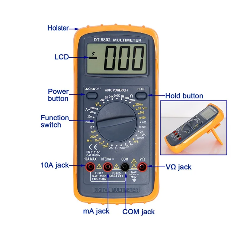 Digital multimeter DT5802 low price digital multimeter