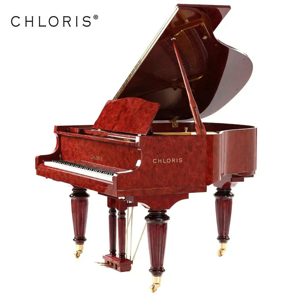 Grand piano with 88 keys hammer with Carved cylindrical leg 152Bu