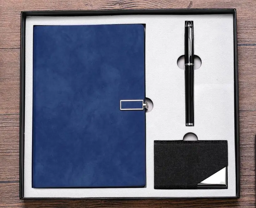 2019 высококачественный рекламный оптовый блокнот из искусственной кожи a5 и ручка с именной карточкой, шариковая ручка для бизнеса и подарочный набор для блокнота