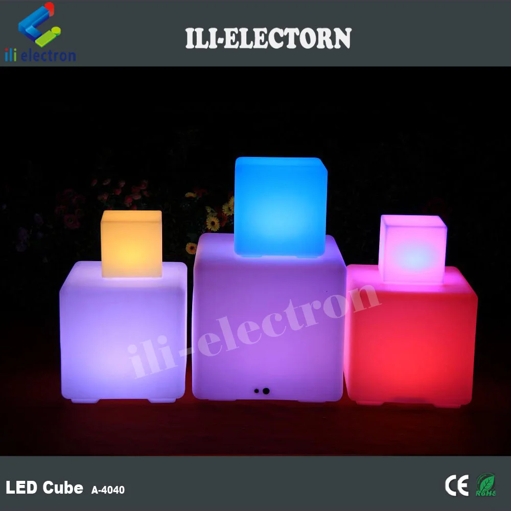 plastic glowing cube stool led cube chair for event rental