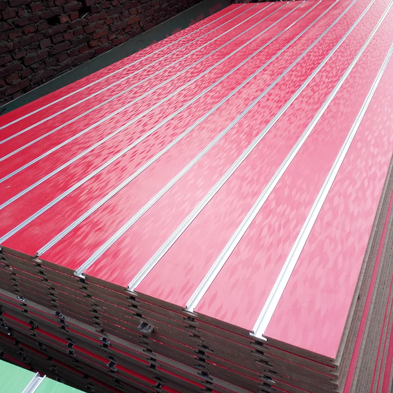 High quality and low price, melamine slatwall MDF panels from Linyi Shandong China