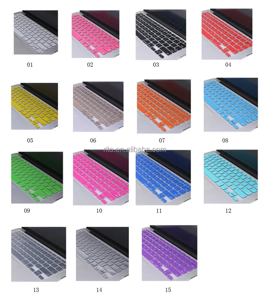 
French Azerty Silicone Keyboard Cover Skin for Macbook Air Retina Pro 11 12 13 15 17, Keyboard Protector EU Version 