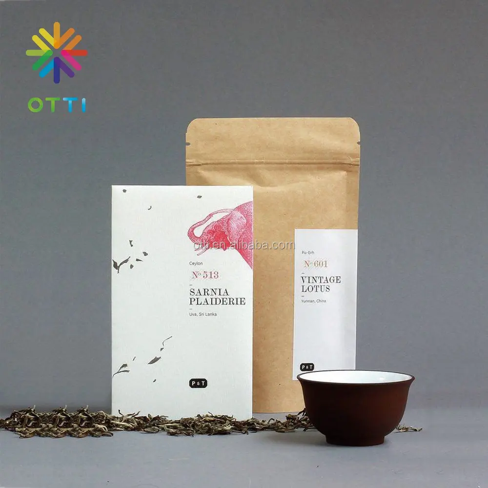 
resealable zipper Kraft paper bag for coffee tea food packaging 