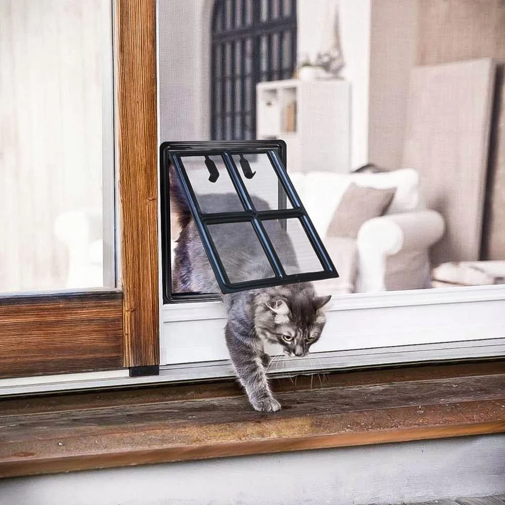 
Wholesale Plastic Pet Dog Door Magnetic Locking Safe Cat Flap for Screen Window Gate 