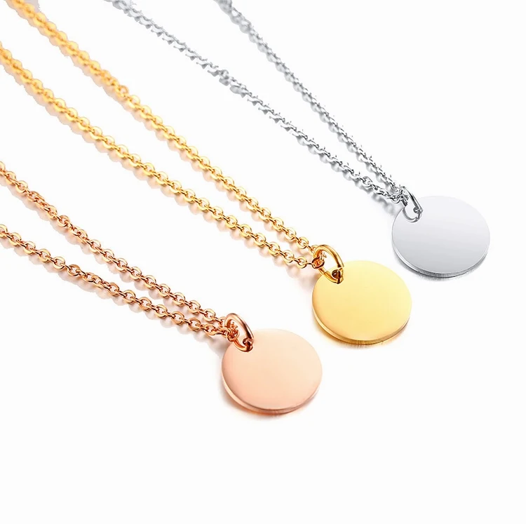 jewelry stamping blanks 18k rose gold disc necklace letter charms round disc