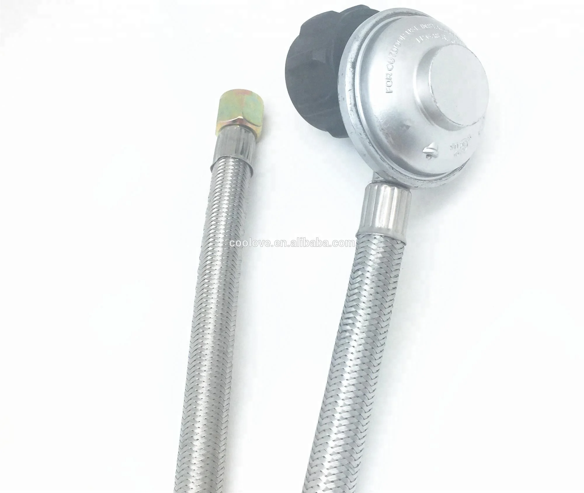 high pressure lp gas regulator with stainless steel braided hose