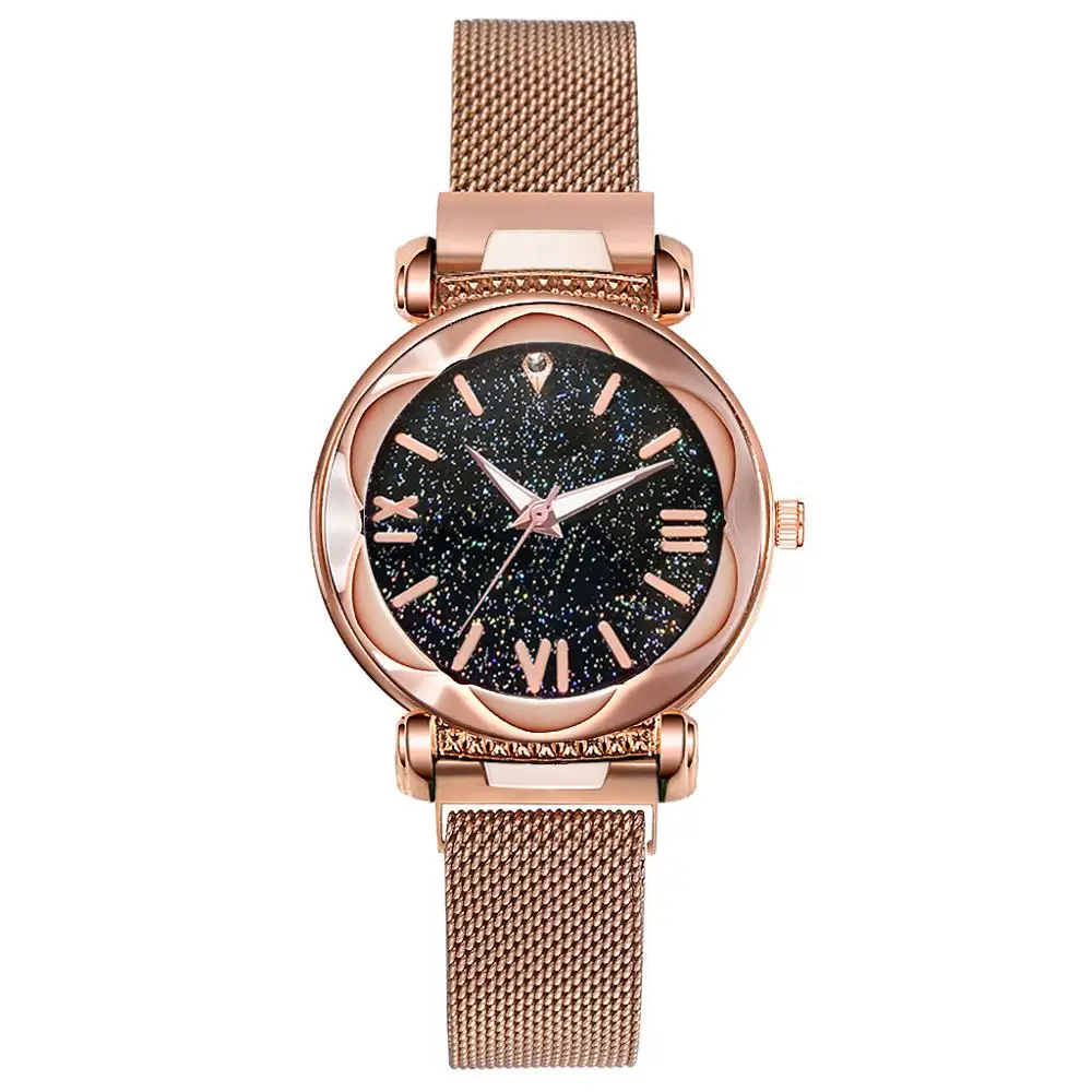 
Meibo Women Mesh magnetic Strap Starry Sky Quartz Wrist Purple Watches For Women JAW-0591 