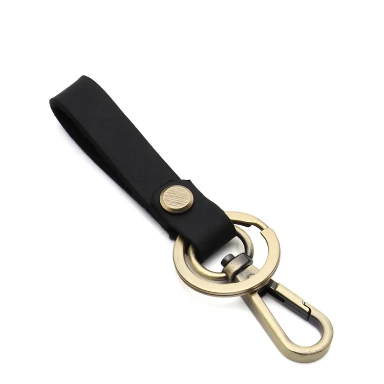 ya203 Black Real Leather Vintage Key Holder Key Ring